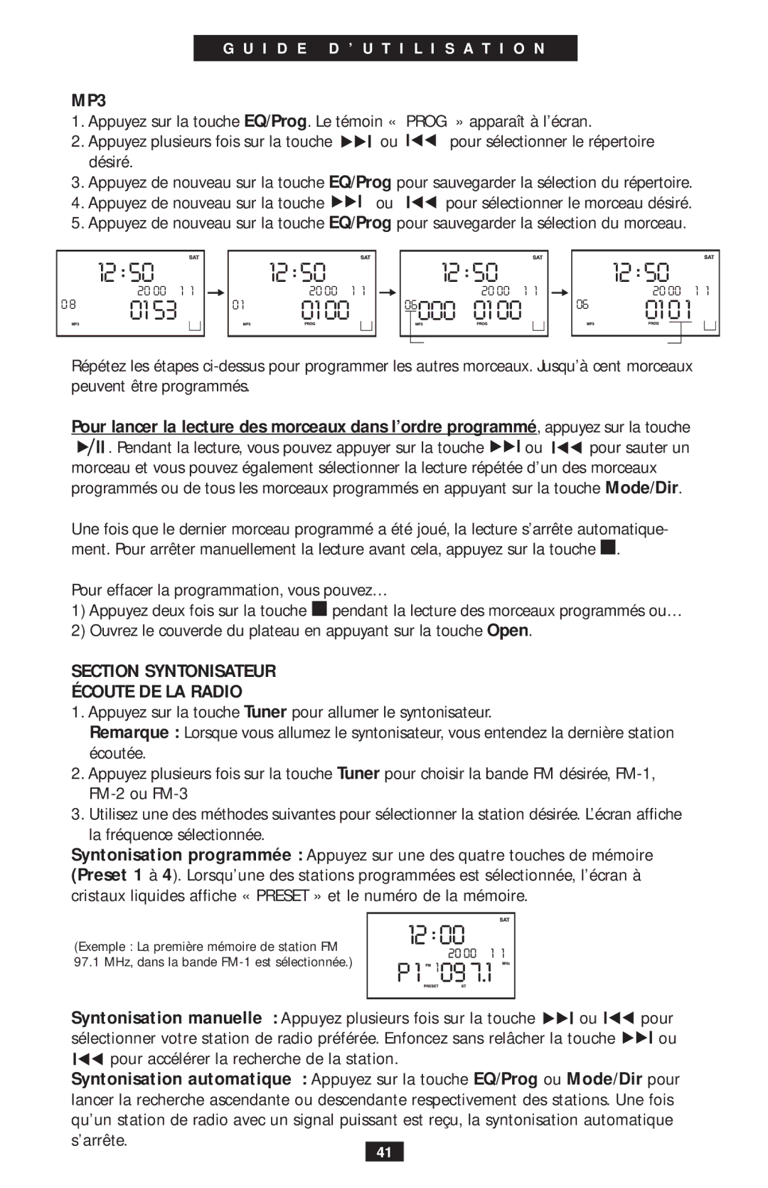 Eton ego4000 operation manual MP3 