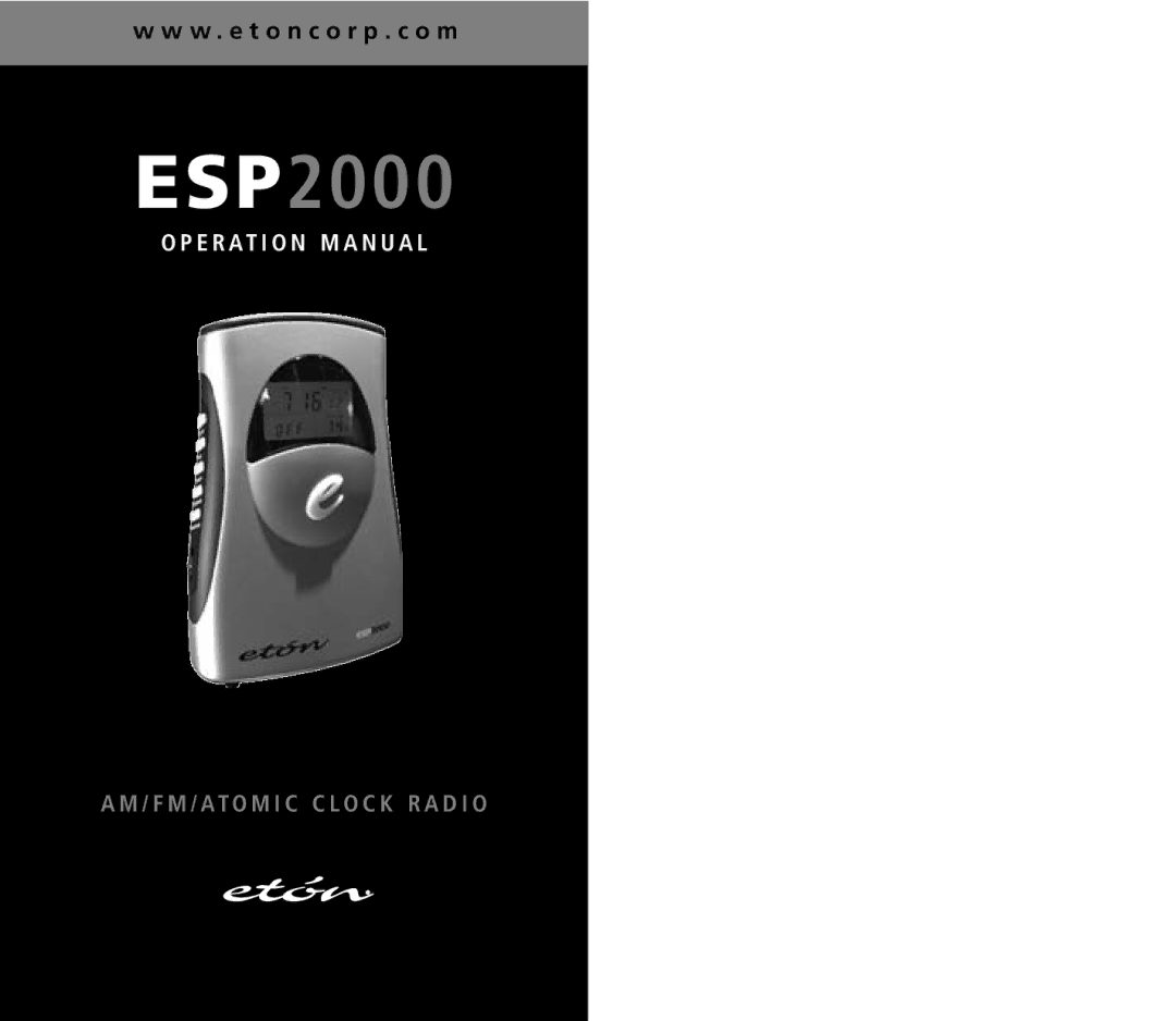 Eton ESP2000 operation manual 