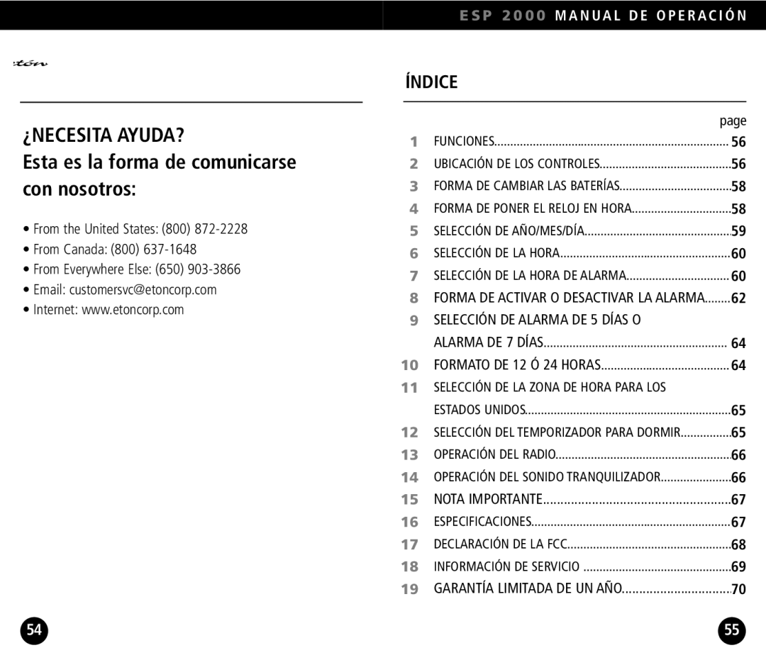 Eton ESP2000 operation manual ¿Necesita Ayuda? 