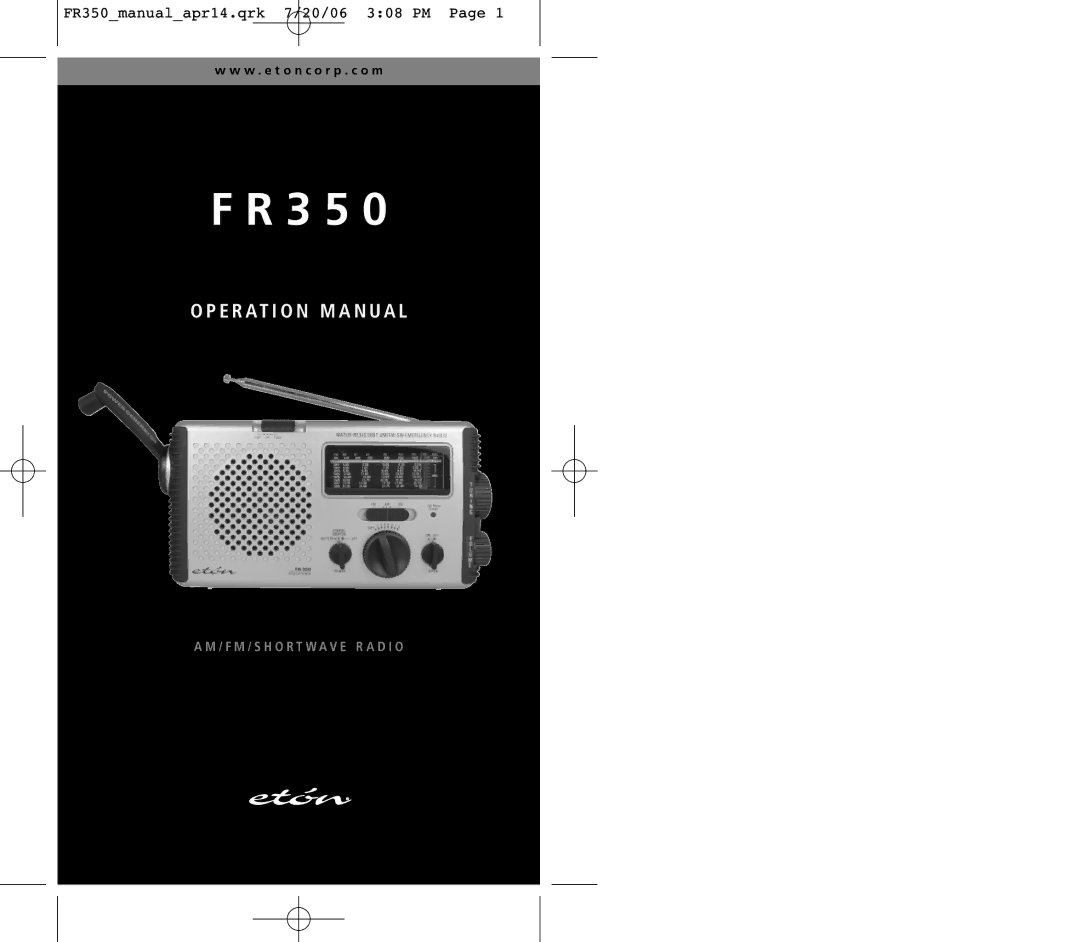 Eton FR350 operation manual 3 5 