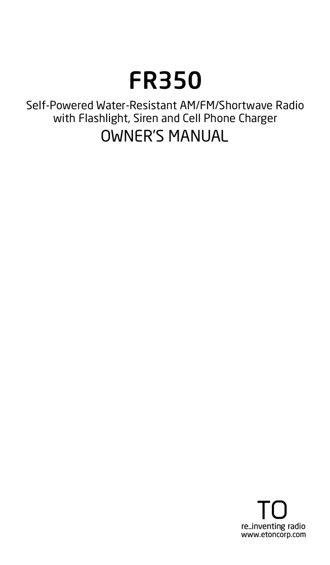 Eton FR350 owner manual 