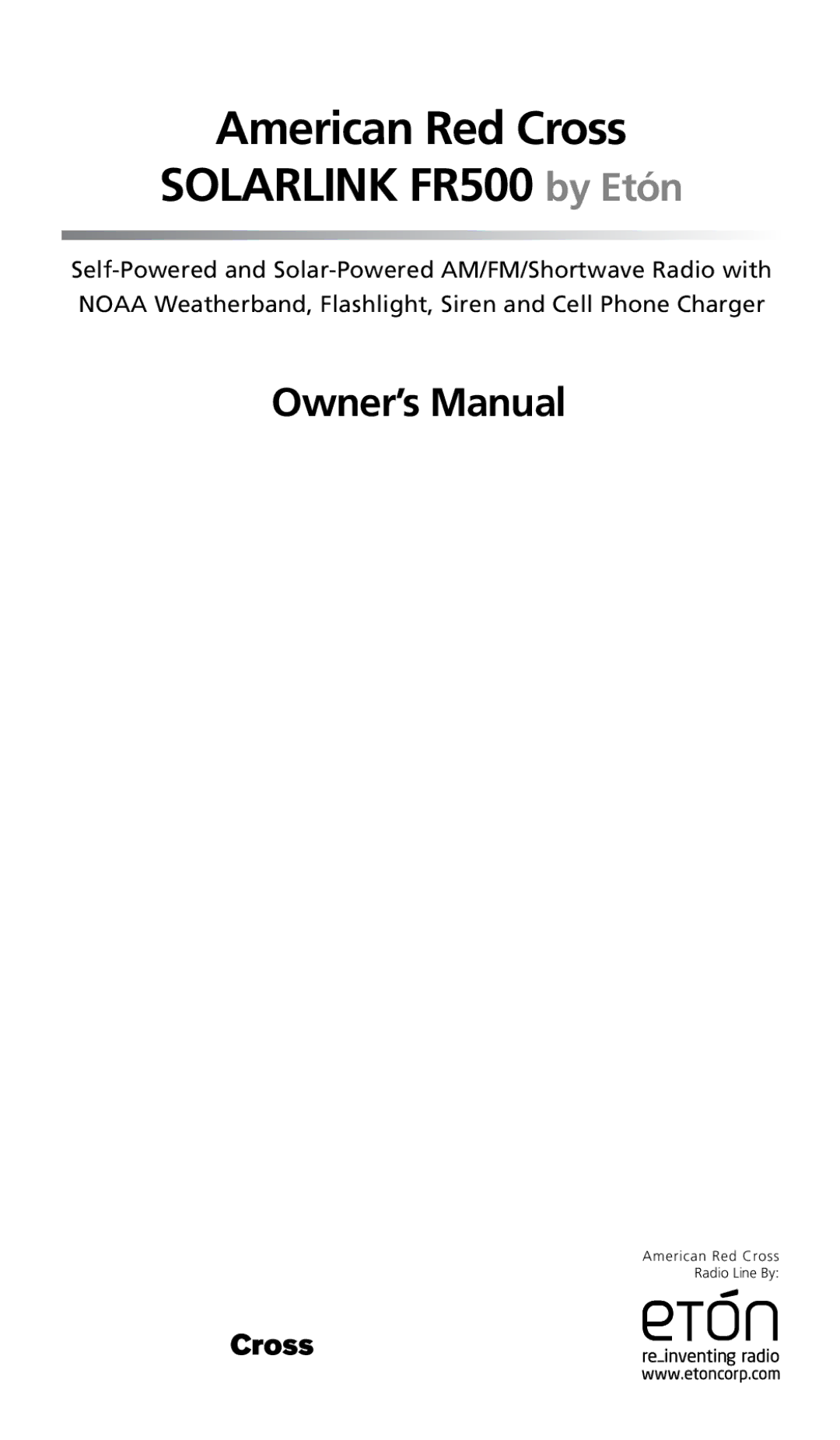 Eton FR500 owner manual 