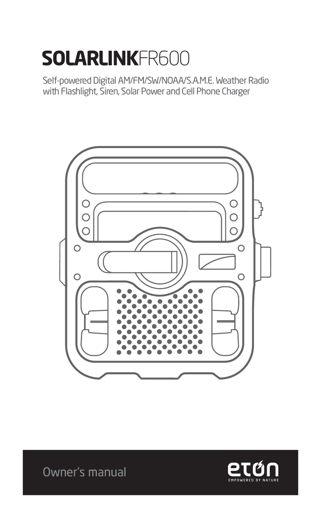 Eton owner manual SOLARLINKFR600 