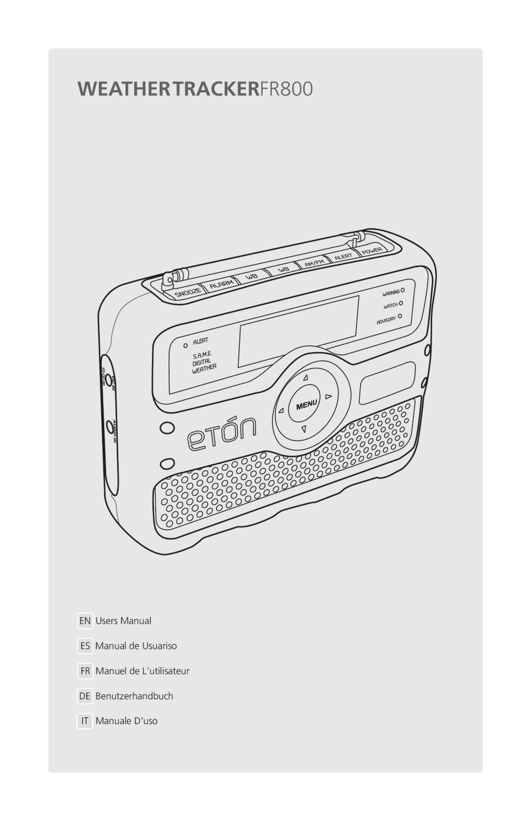 Eton ARCFR800R user manual WEATHERTRACKERFR800 