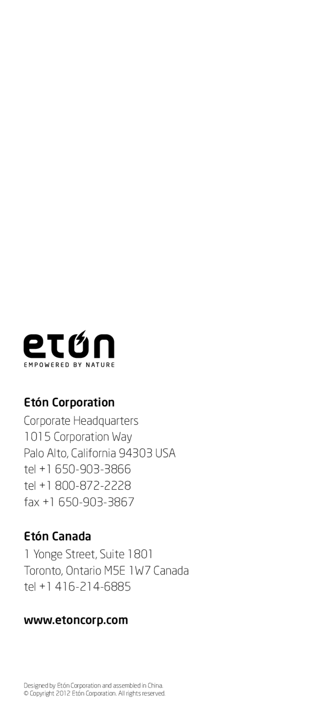 Eton FRX2 owner manual 