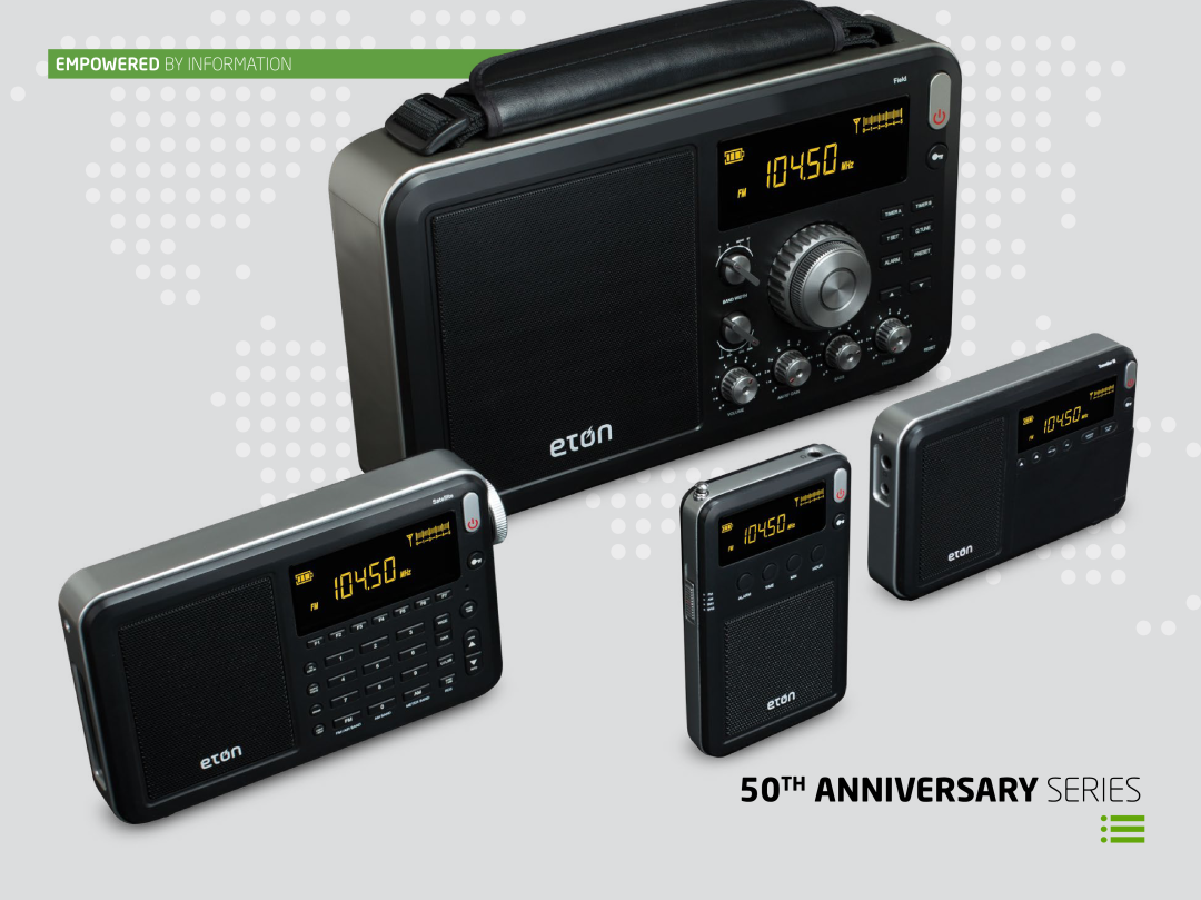 Eton FRX4 S, FRX5 S manual 50TH ANNIVERSARY SERIES, Empowered By Information 