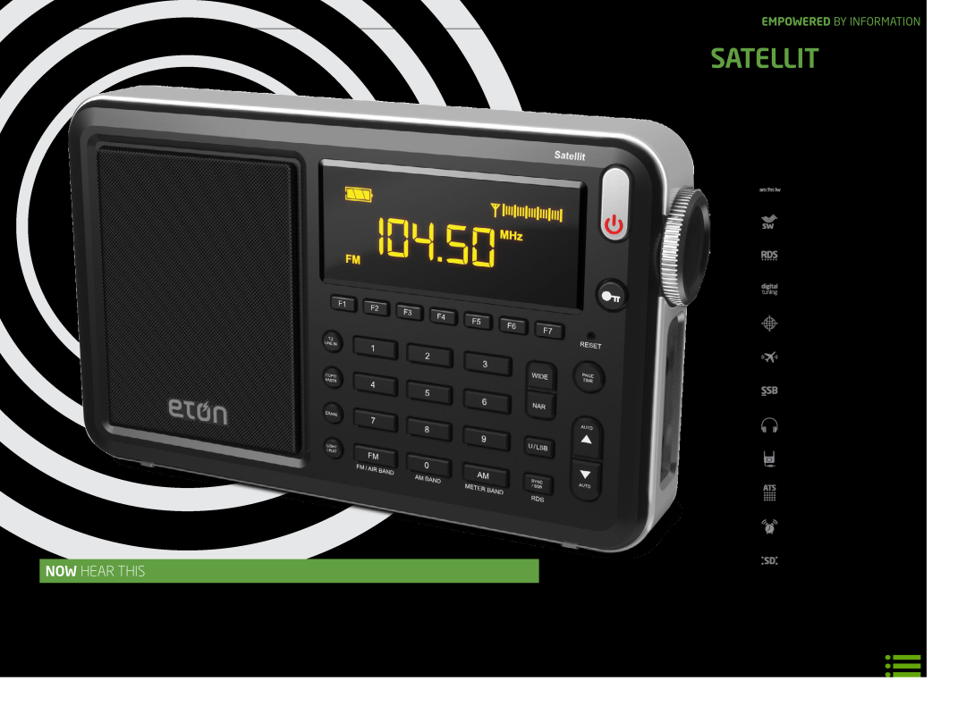 Eton FRX5 S, FRX4 S manual Satellit, Now Hear This, Empowered By Information 