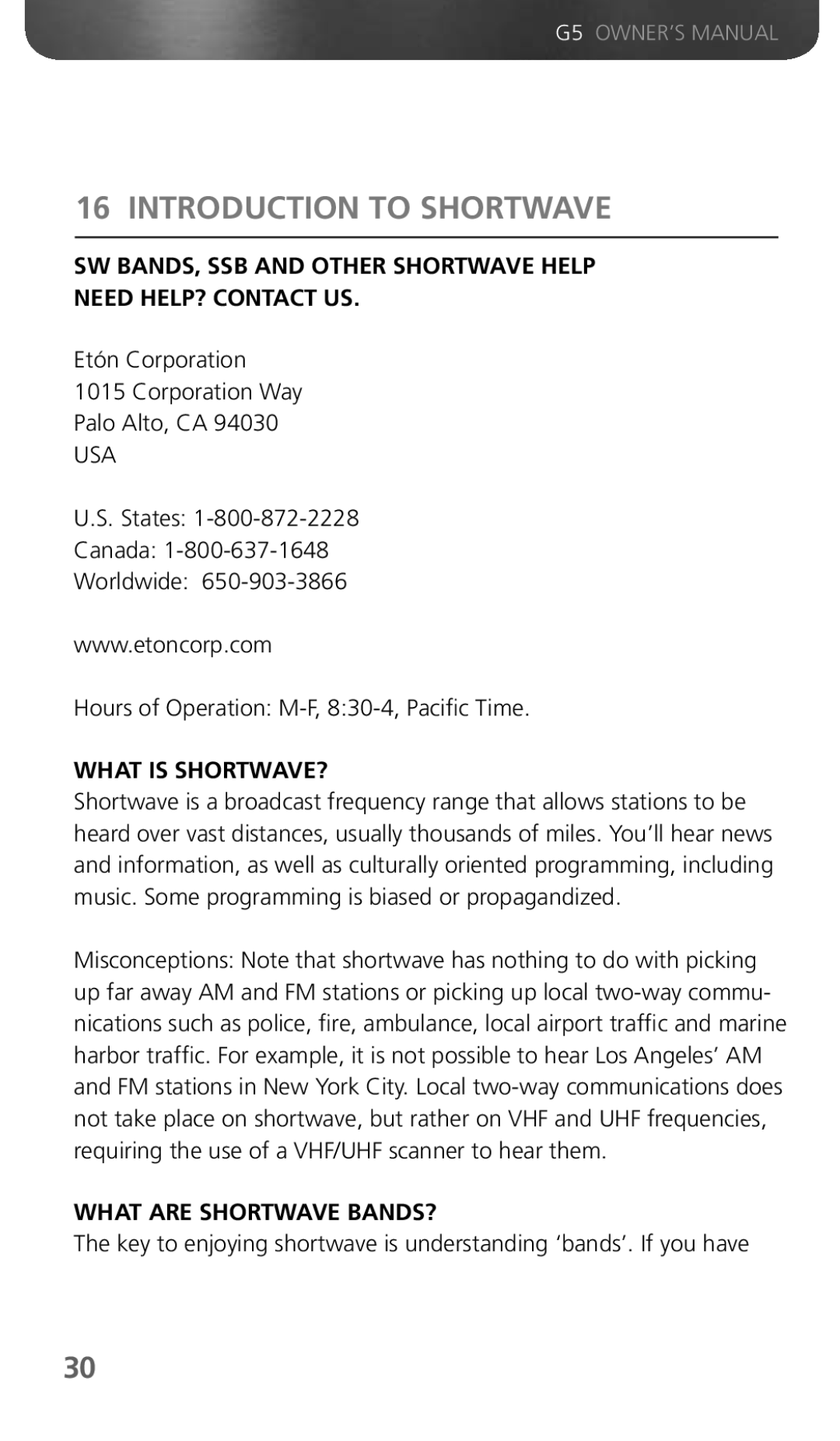 Eton G5 owner manual Introduction to Shortwave, What is SHORTWAVE?, What are Shortwave BANDS? 