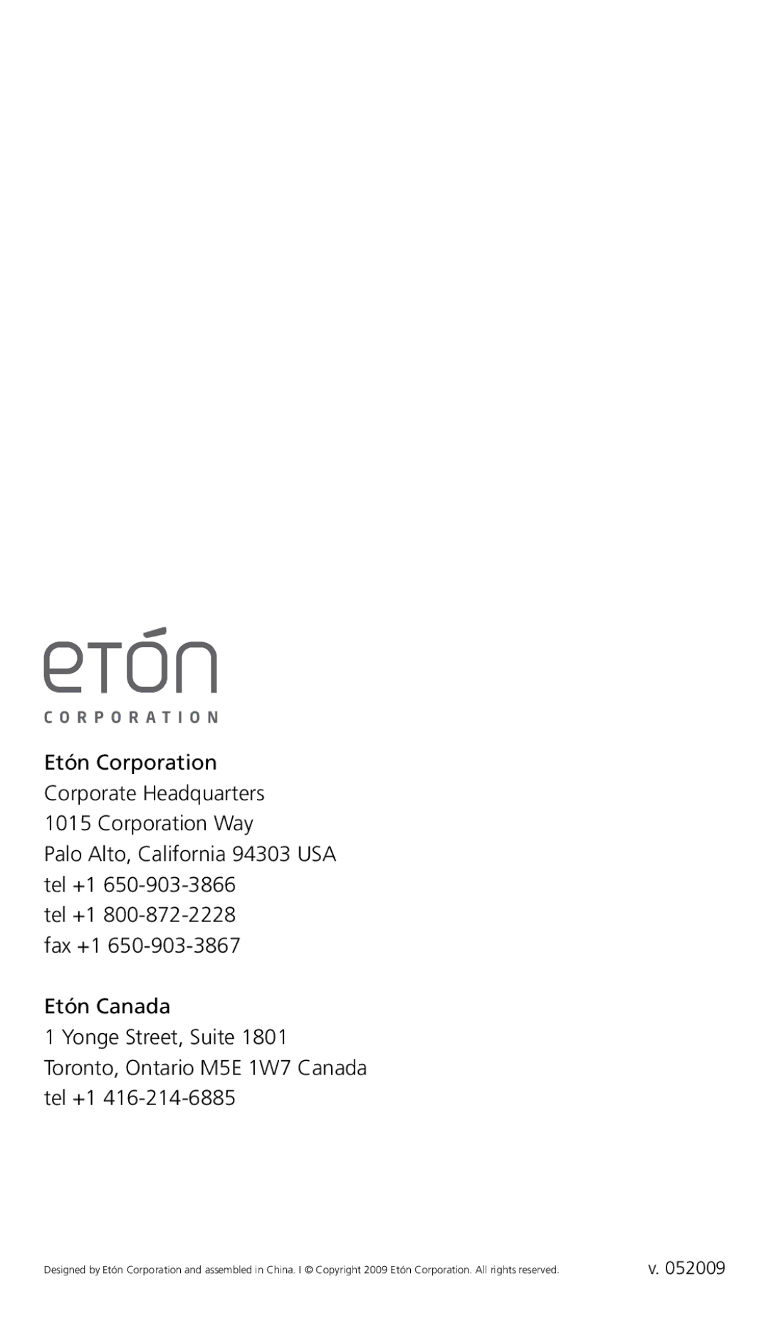 Eton G8 owner manual 