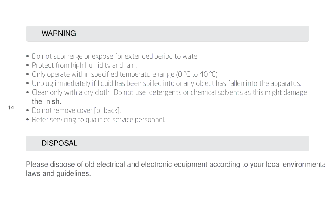 Eton IPX-4, NSP400B user manual Disposal 