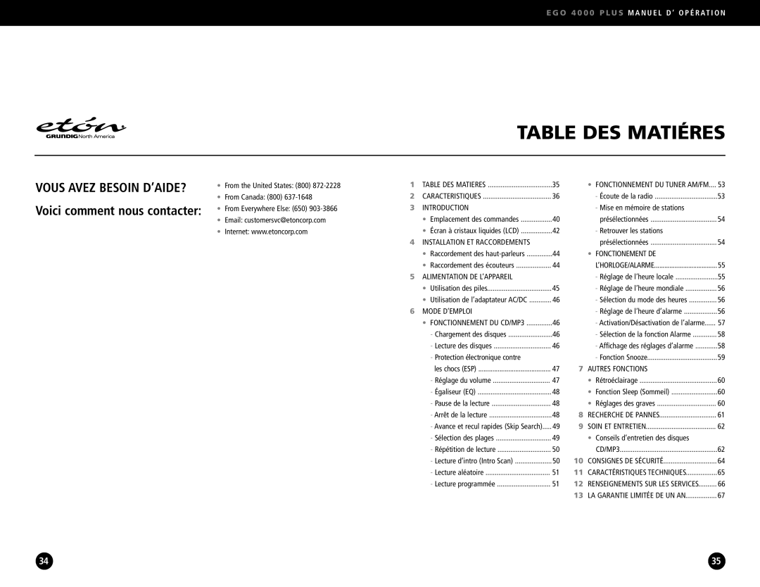 Eton S350, 4000 operation manual Mise en mémoire de stations Email customersvc@etoncorp.com, Retrouver les stations 