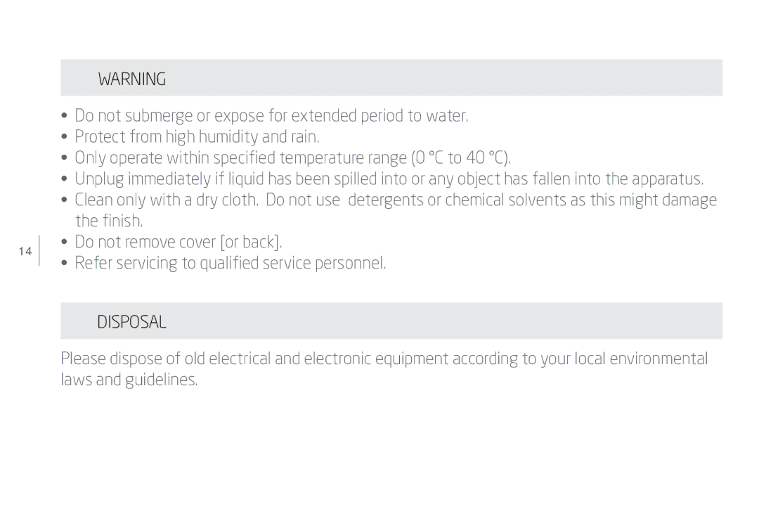 Eton Speaker System user manual Disposal 