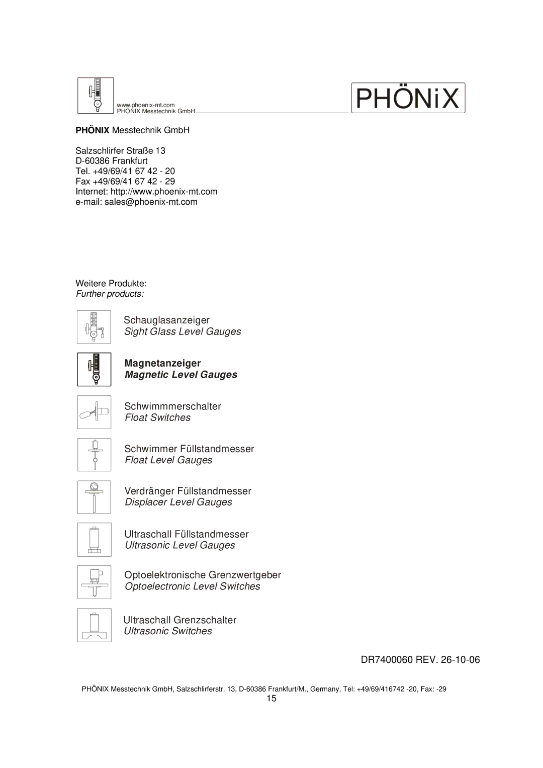 Euphonix 740.0065NA instruction manual PHÖNiX 