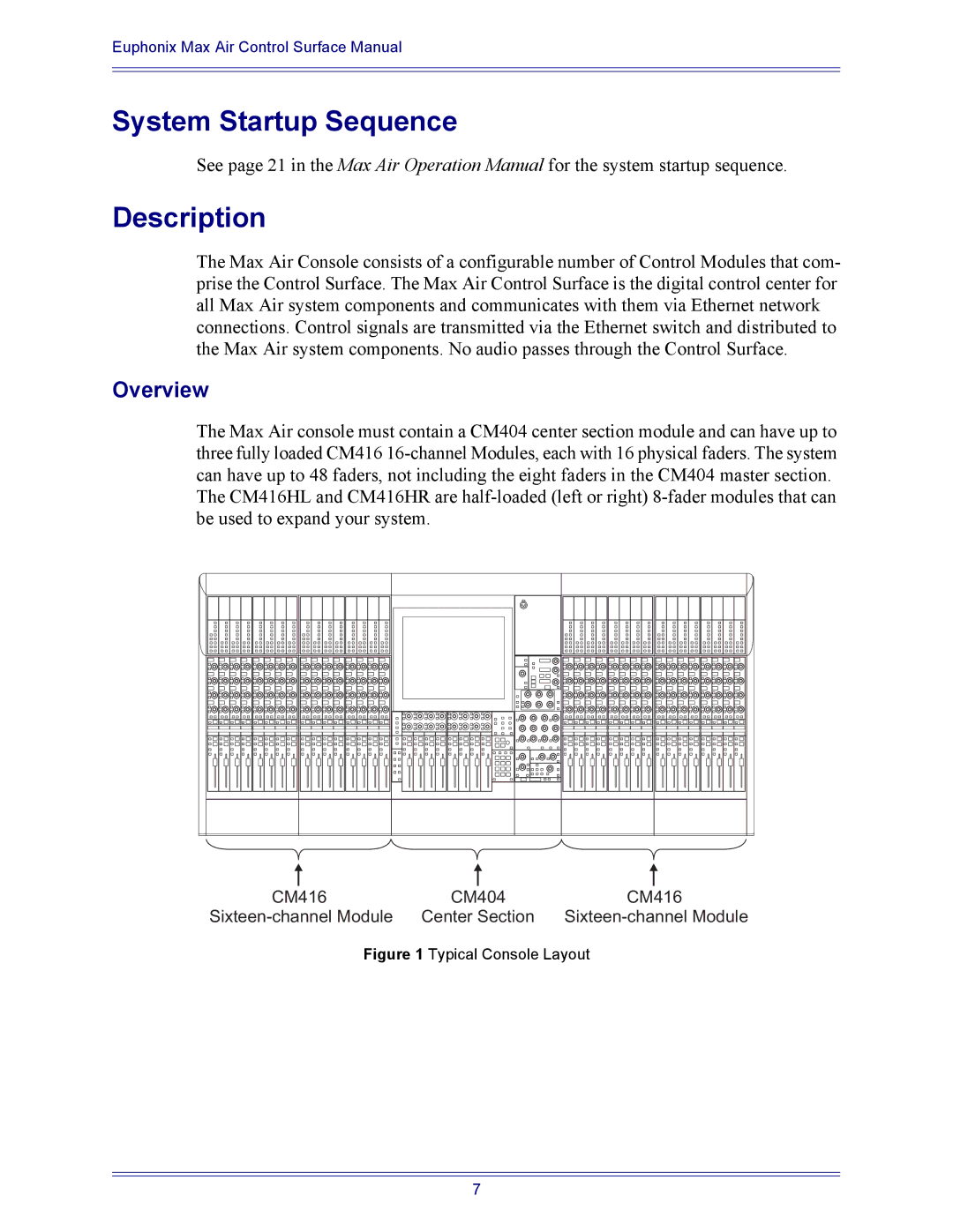 Euphonix 840-08758-02 manual System Startup Sequence Description, Overview 