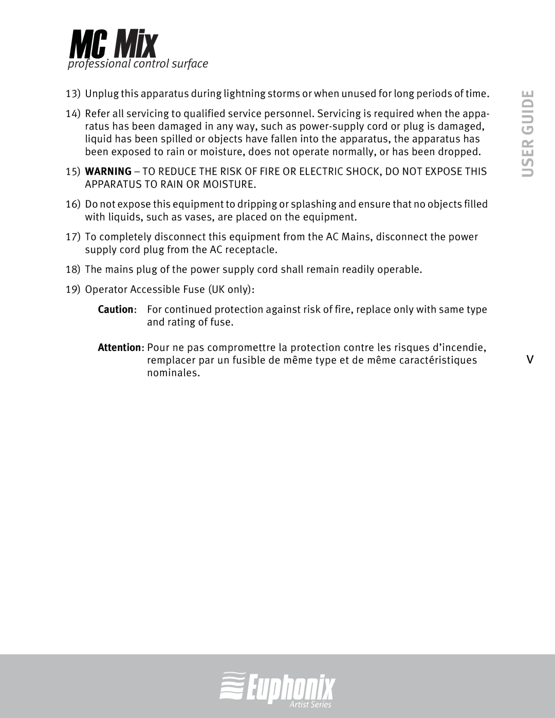 Euphonix EuCon manual User Guide 