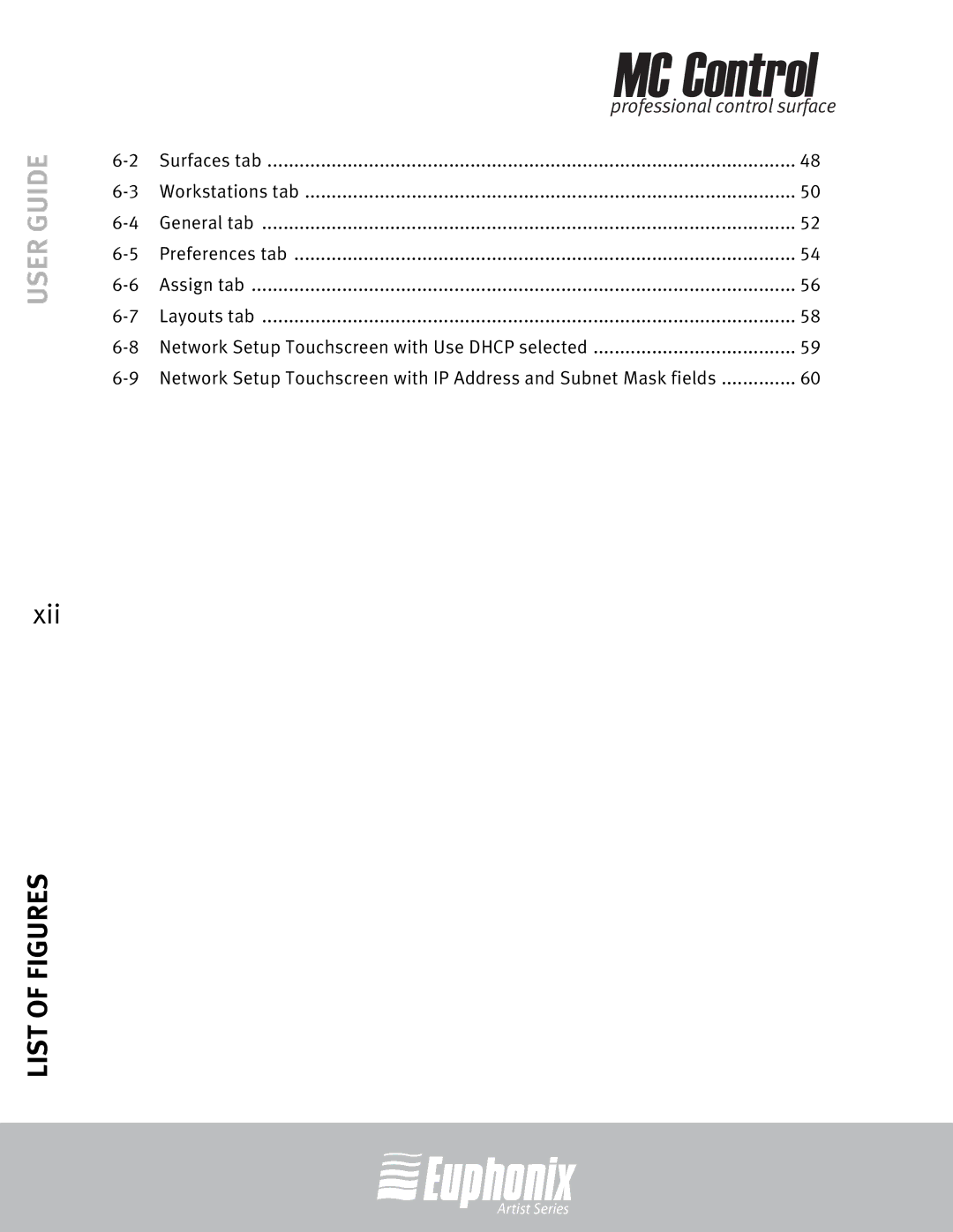 Euphonix MC Control manual Xii 