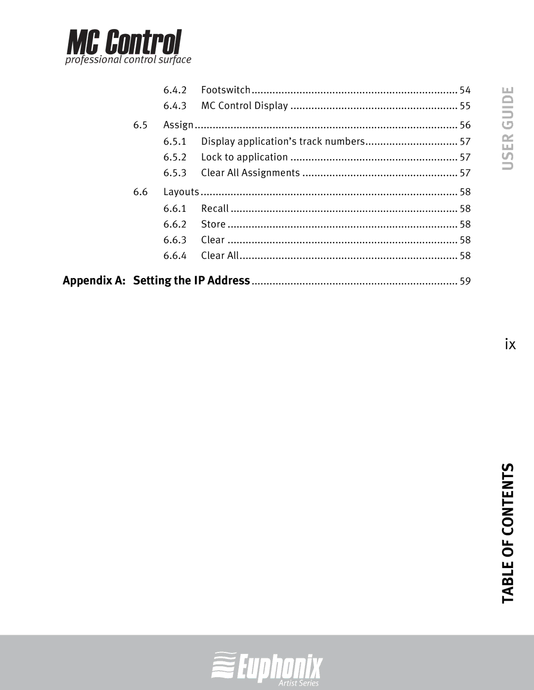 Euphonix MC Control manual User Guide 