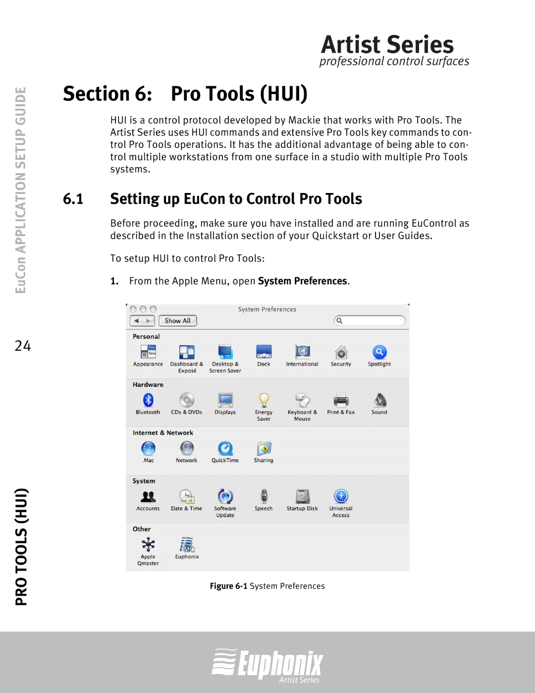 Euphonix MC Mix, MC Control, Professional Control Surface setup guide Pro Tools HUI, Setting up EuCon to Control Pro Tools 