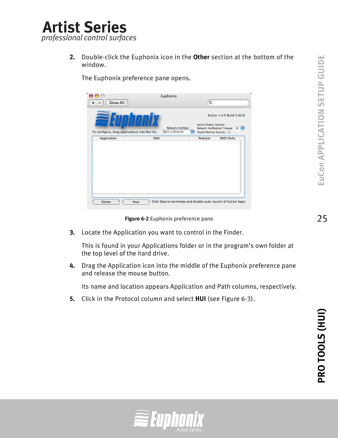 Euphonix MC Control, MC Mix, Professional Control Surface setup guide 2Euphonix preference pane 