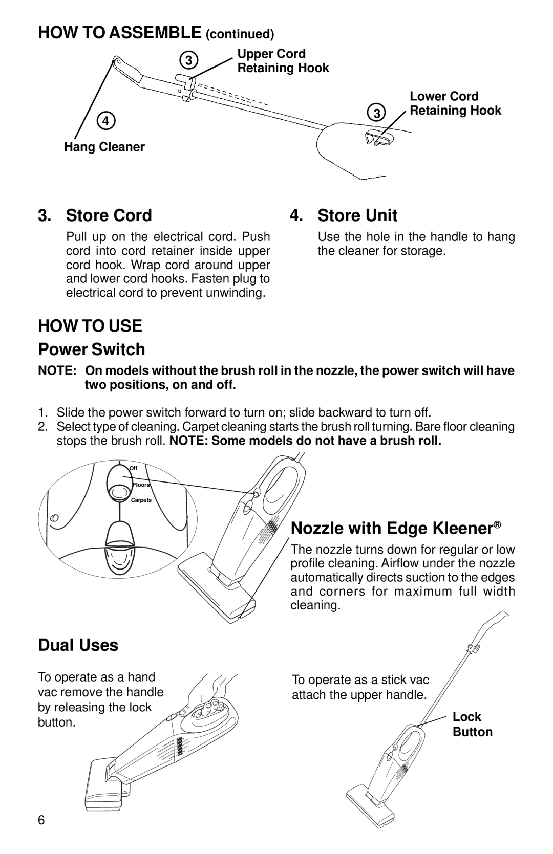 Eureka 160 Series warranty HOW to USE 