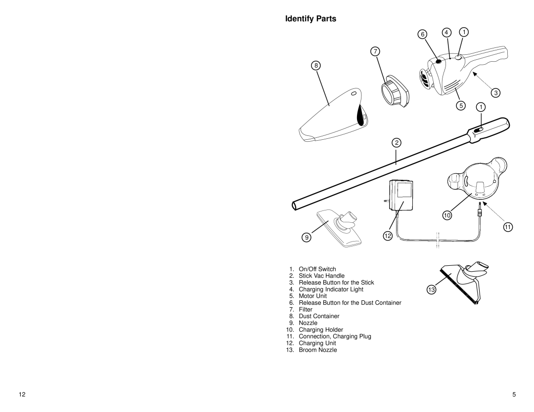 Eureka 178A warranty Identify Parts 