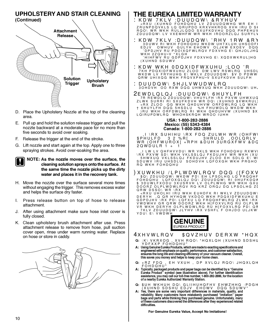 Eureka 2590 Series manual Eureka Limited Warranty 