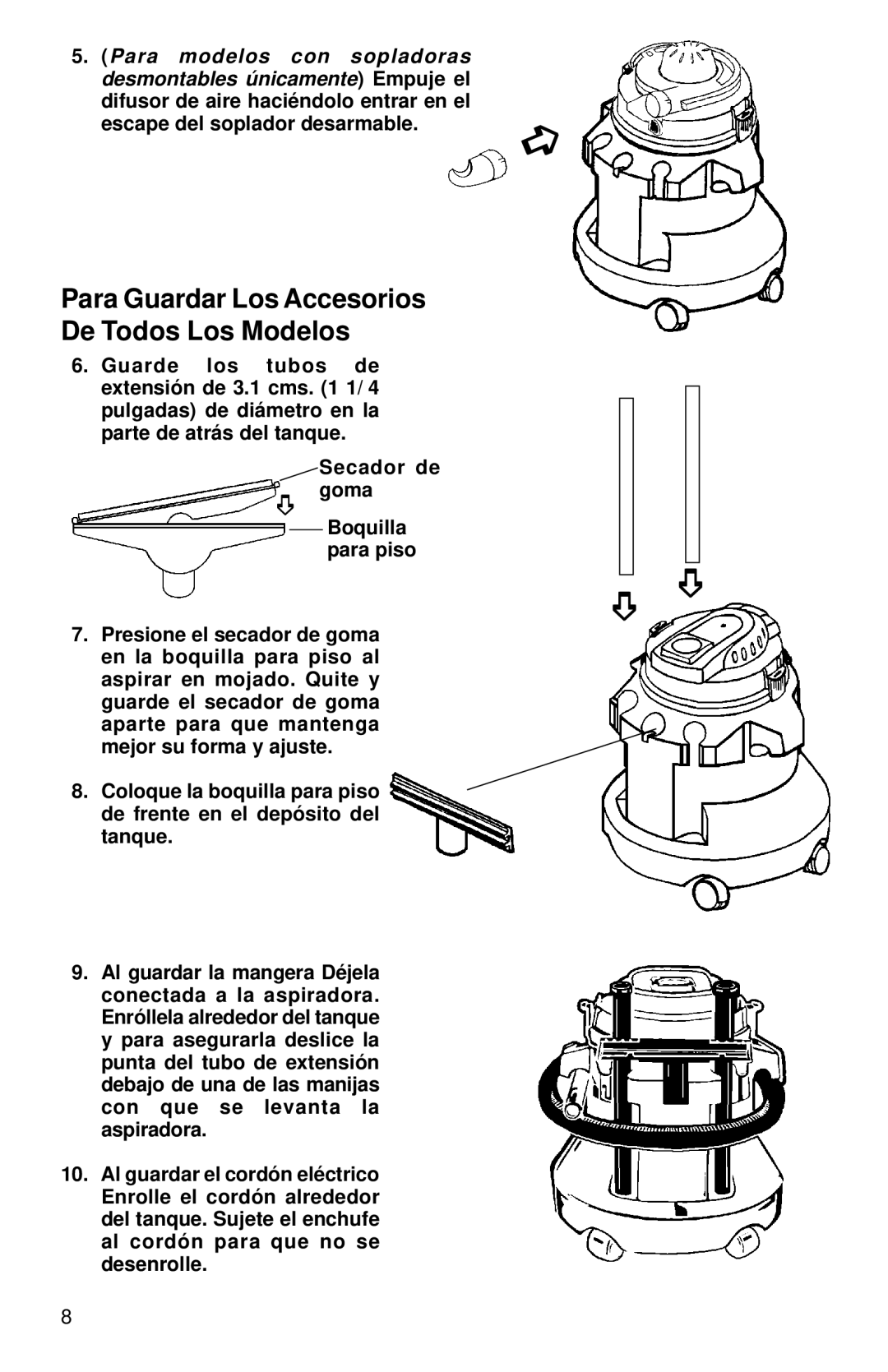 Eureka 2800 Series warranty Para Guardar Los Accesorios De Todos Los Modelos 