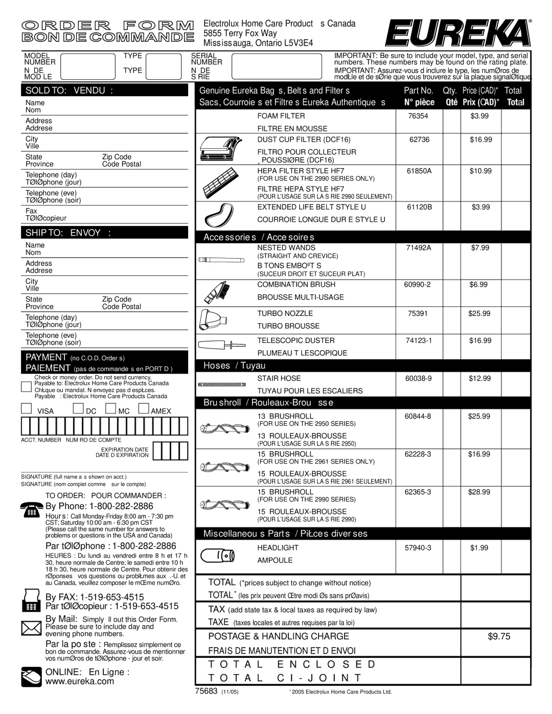 Eureka 2940 manual T a L E N C L O S E D 