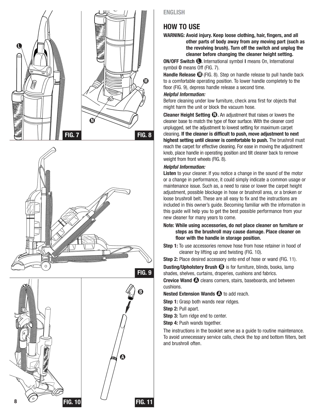 Eureka 2940 manual HOW to USE, Helpful Information 