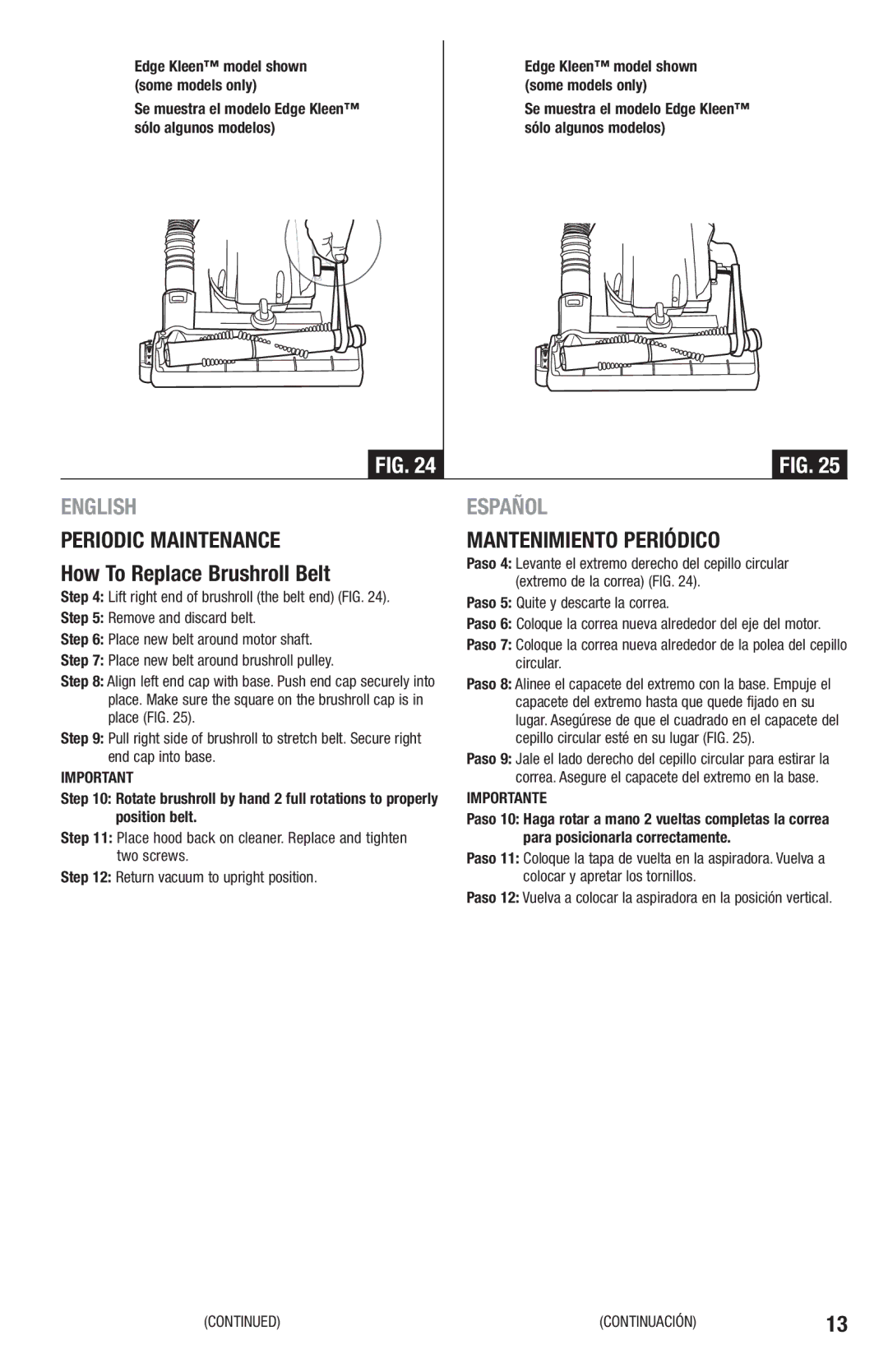 Eureka 2970-2999 Series manual Periodic Maintenance Mantenimiento Periódico, Sólo algunos modelos, Position belt 