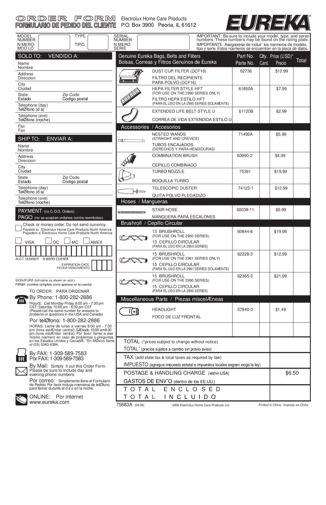 Eureka 2970-2999 Series manual T a L E N C L O S E D T a L I N C L U I D O 