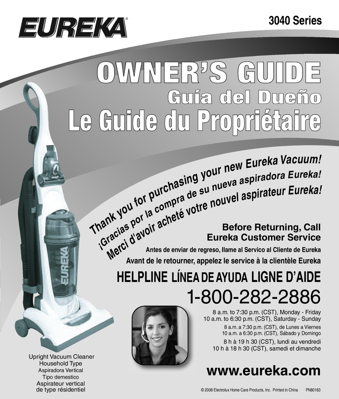 Eureka 3040 Series manual OWNER’S Guide 