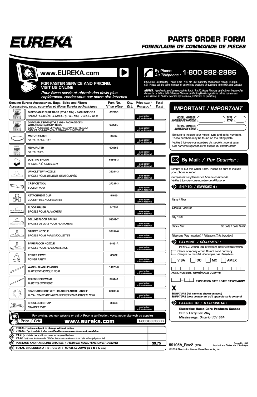 Eureka 3680, 3670 manual 