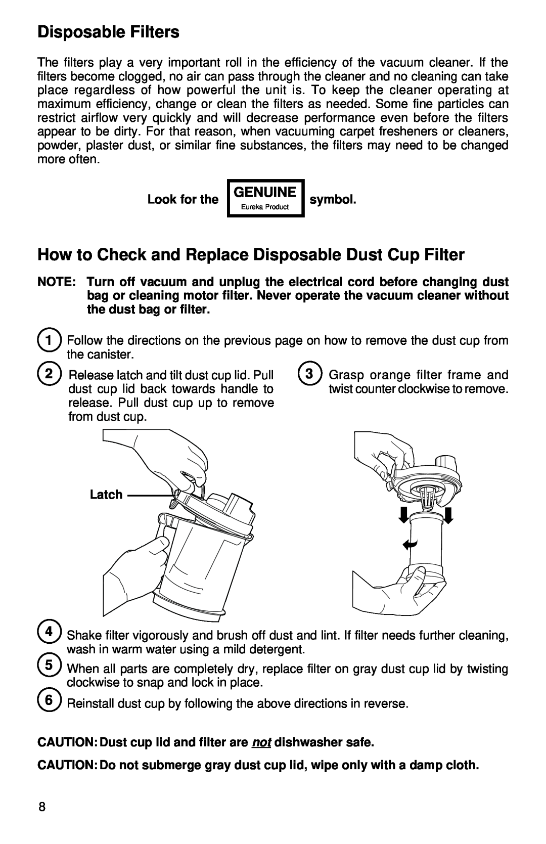 Eureka 3690 warranty Disposable Filters, How to Check and Replace Disposable Dust Cup Filter, Genuine 