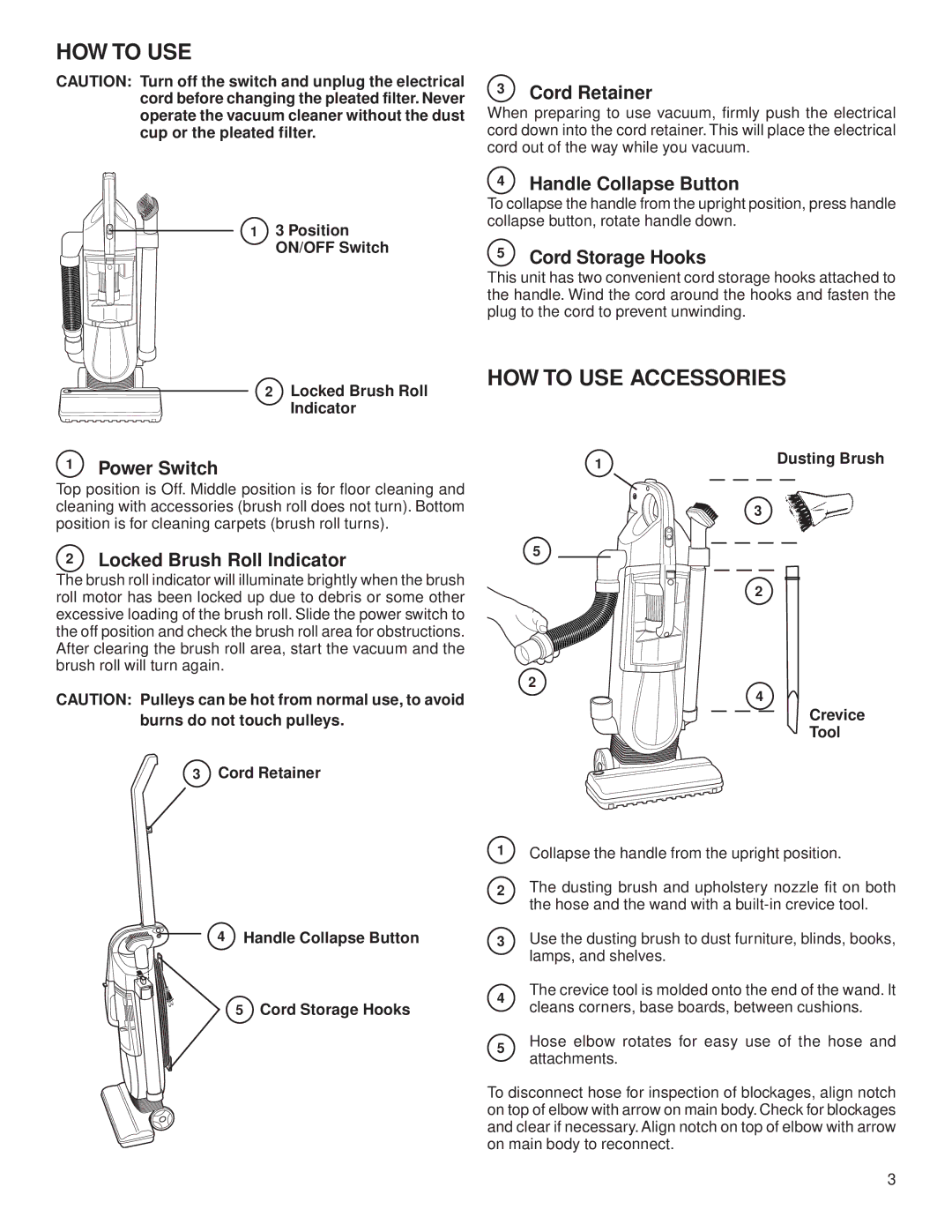 Eureka 410 warranty HOW to USE Accessories 