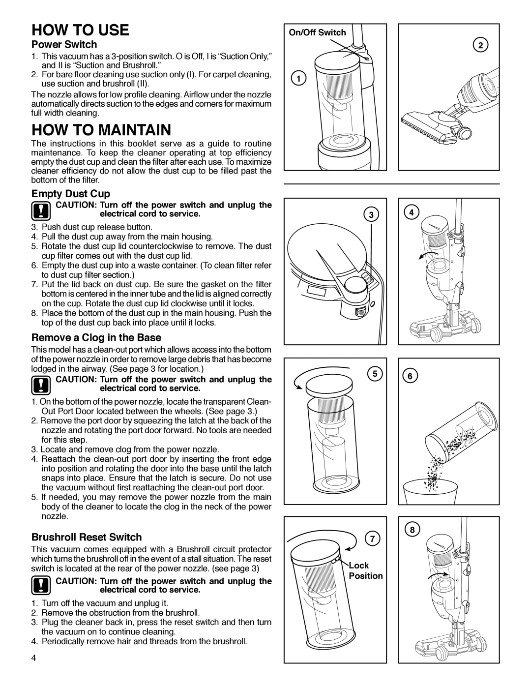 Eureka 420 Series warranty HOW to USE, HOW to Maintain 