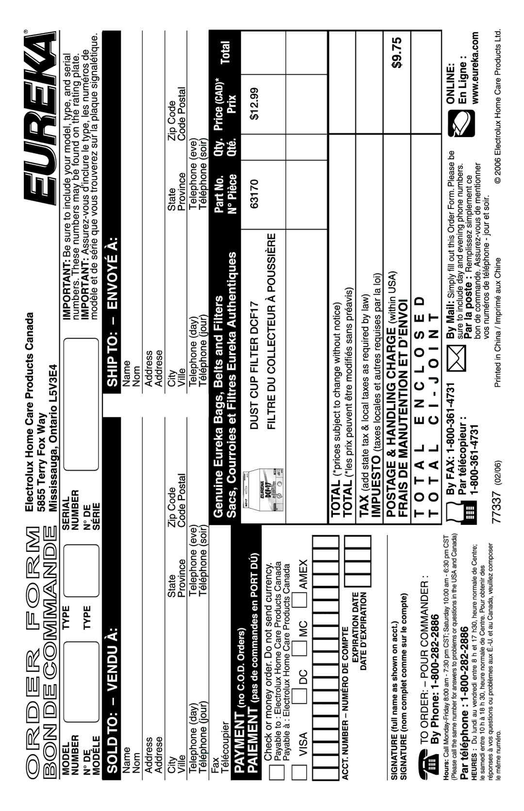 Eureka 440 Series manual 