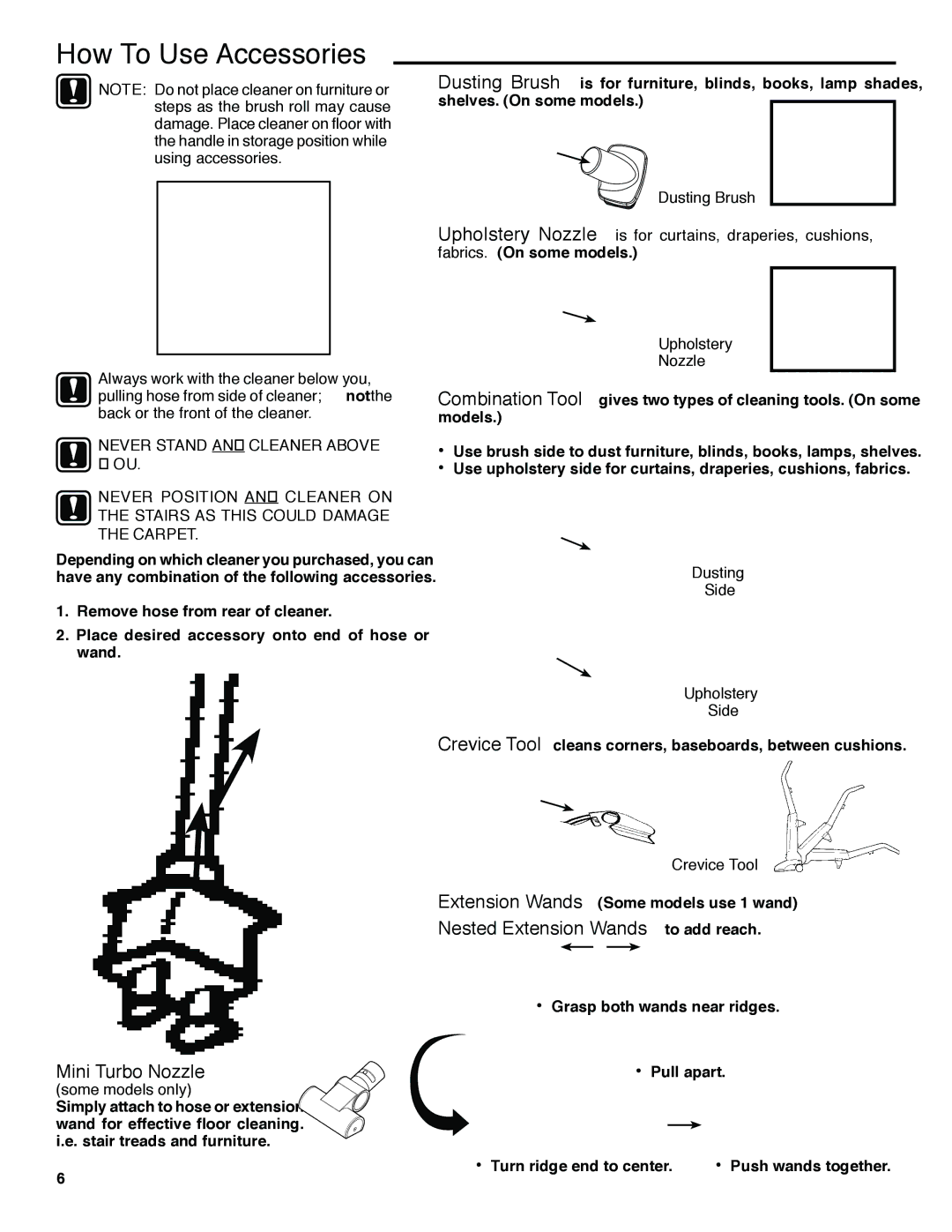 Eureka 4480 Series, 4490 Series, 4380 Series, 4390 Series manual How To Use Accessories, Dusting Side Upholstery, Crevice Tool 