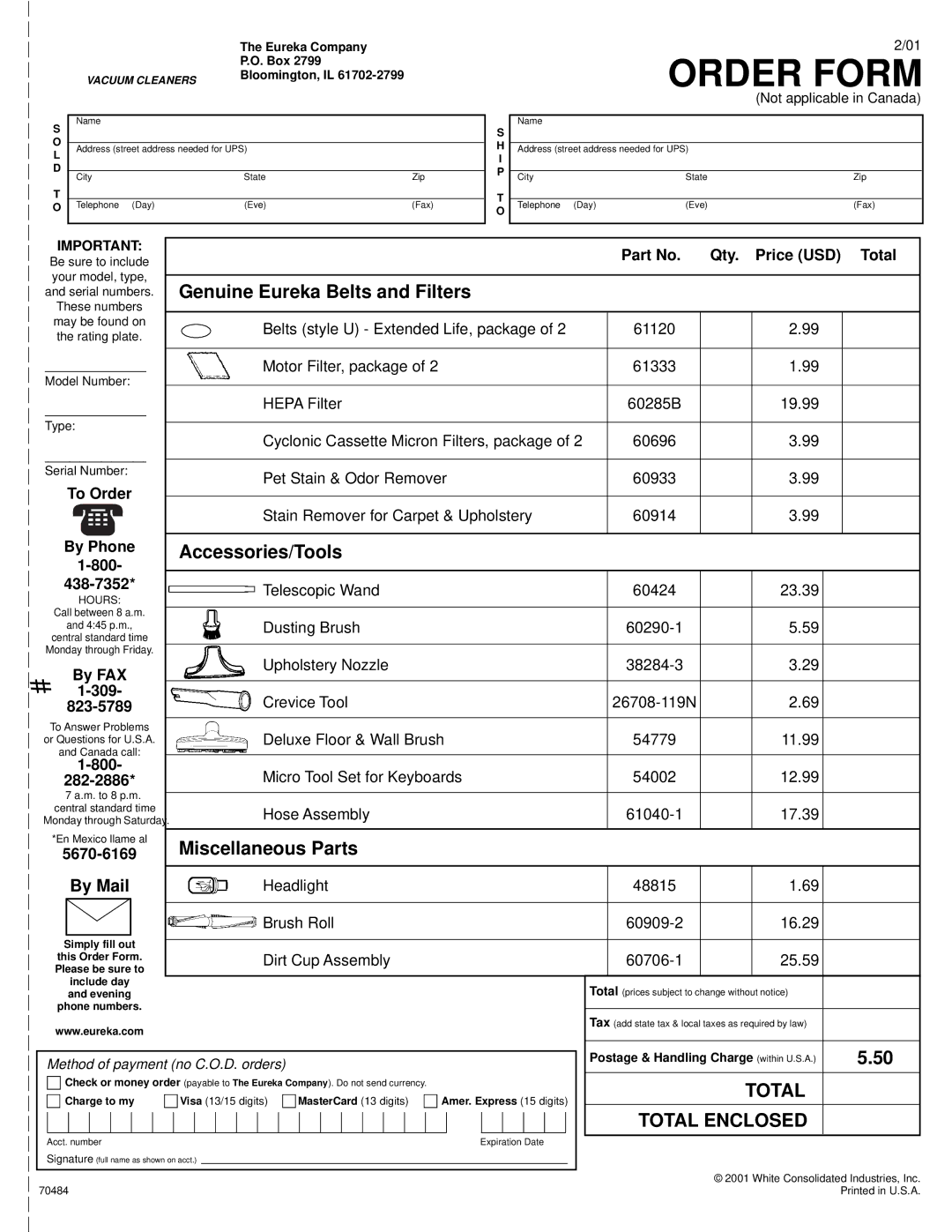 Eureka 4500 warranty Genuine Eureka Belts and Filters, Accessories/Tools, Miscellaneous Parts 