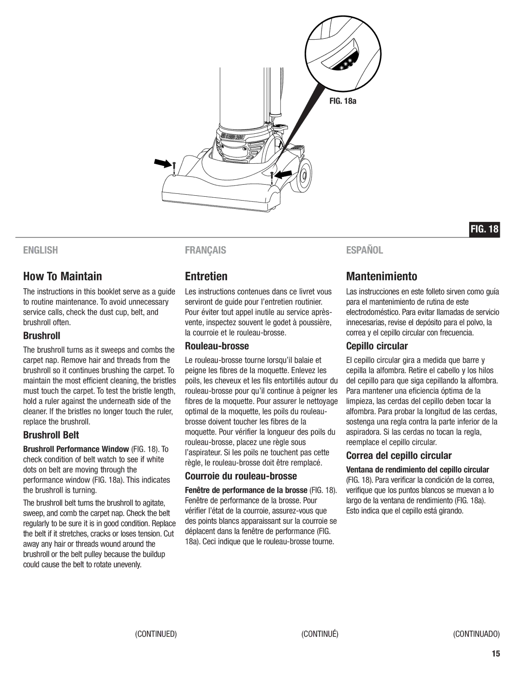 Eureka 4700 manual How To Maintain, Entretien, Mantenimiento 