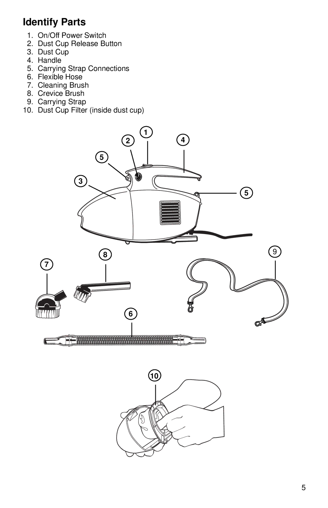 Eureka 50 warranty Identify Parts 