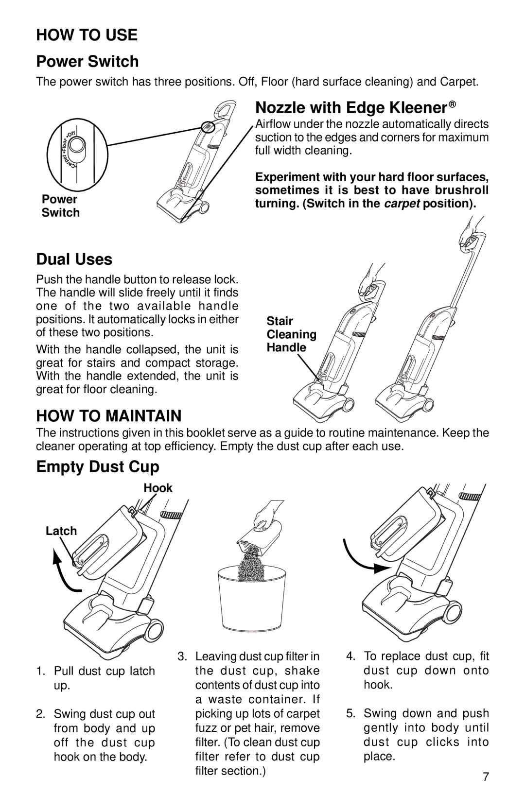 Eureka 570A warranty HOW to USE, HOW to Maintain 