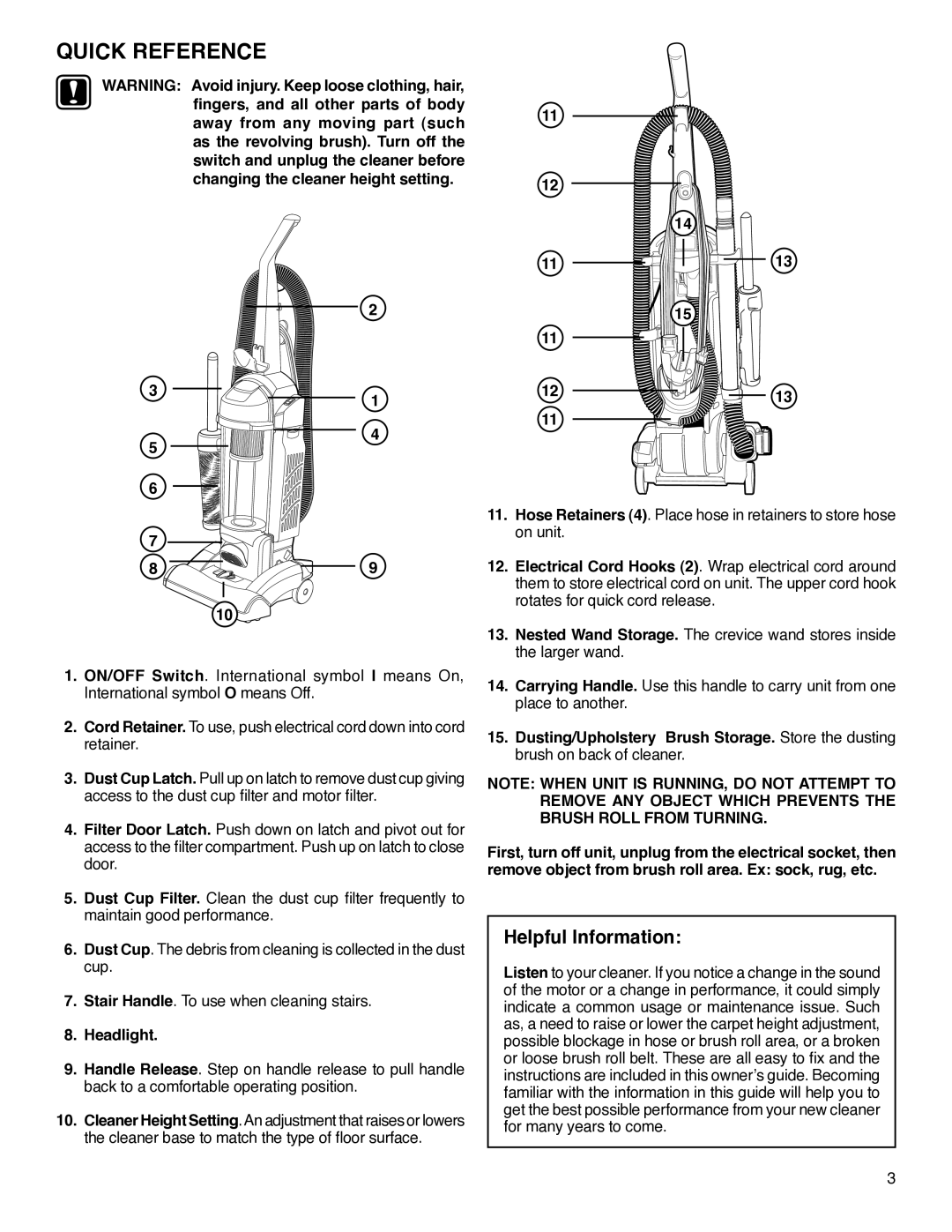 Eureka 5740-5799 Series warranty Quick Reference, Helpful Information 