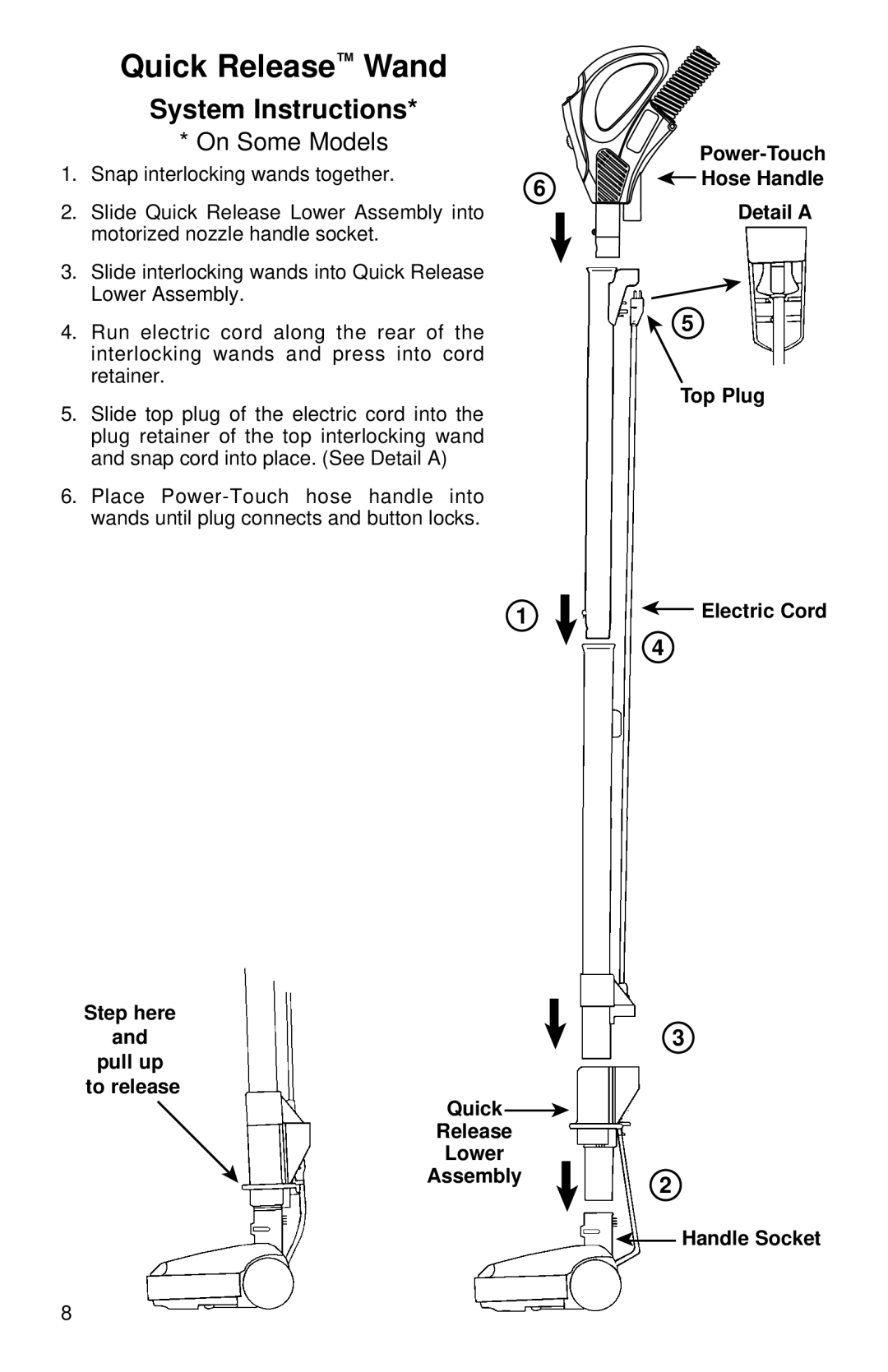 Eureka 6700, 6800 warranty System Instructions 