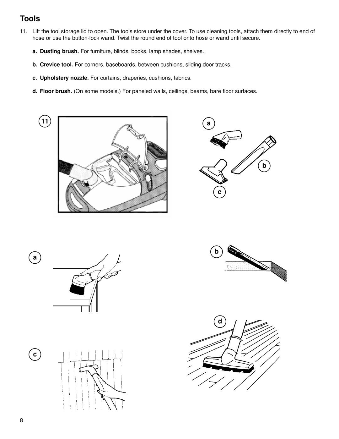 Eureka 6900 warranty Tools 