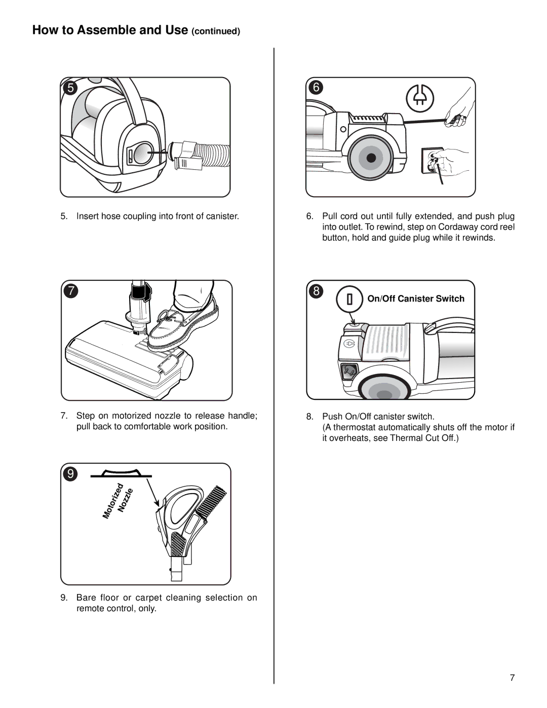 Eureka 6980 warranty On/Off Canister Switch 