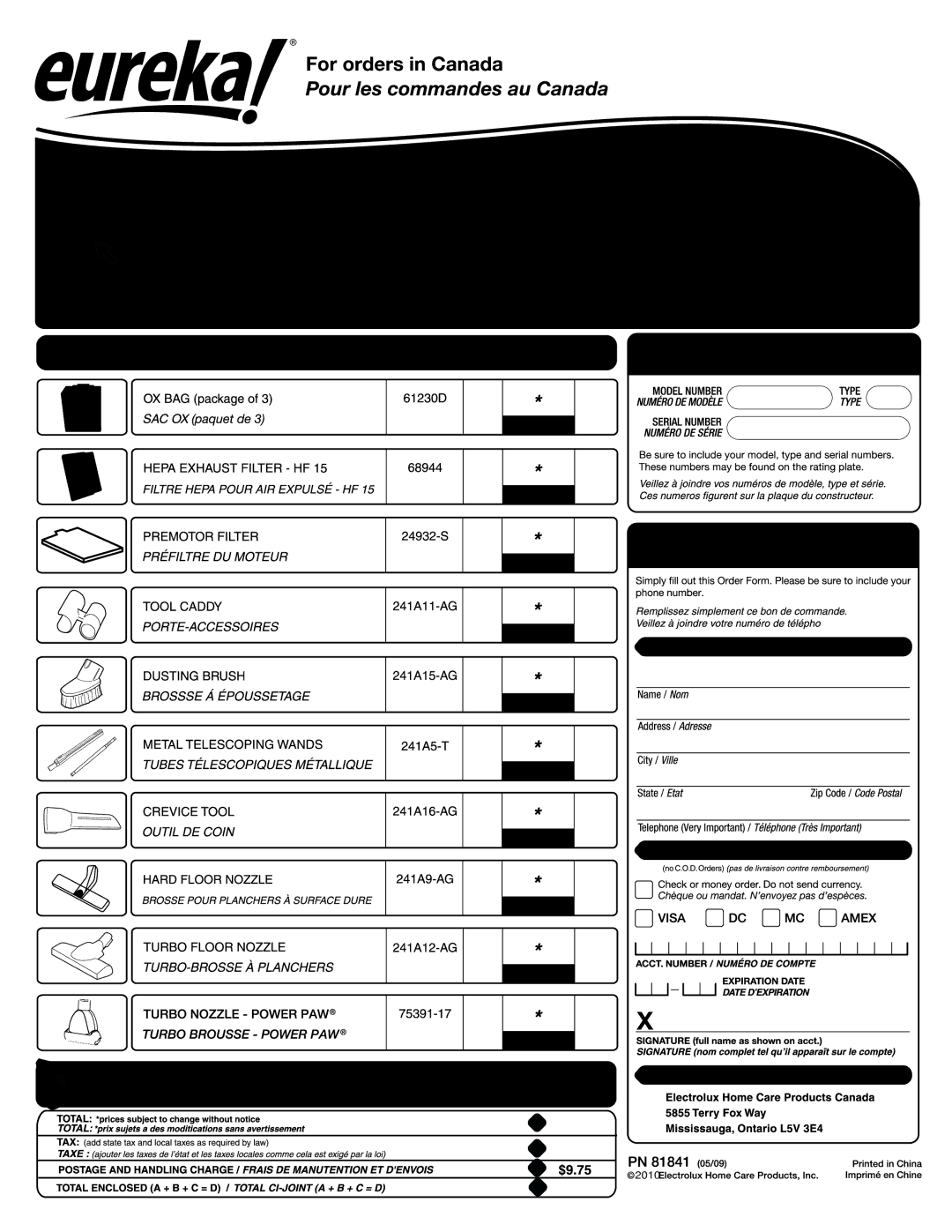 Eureka 920 manual 2010 