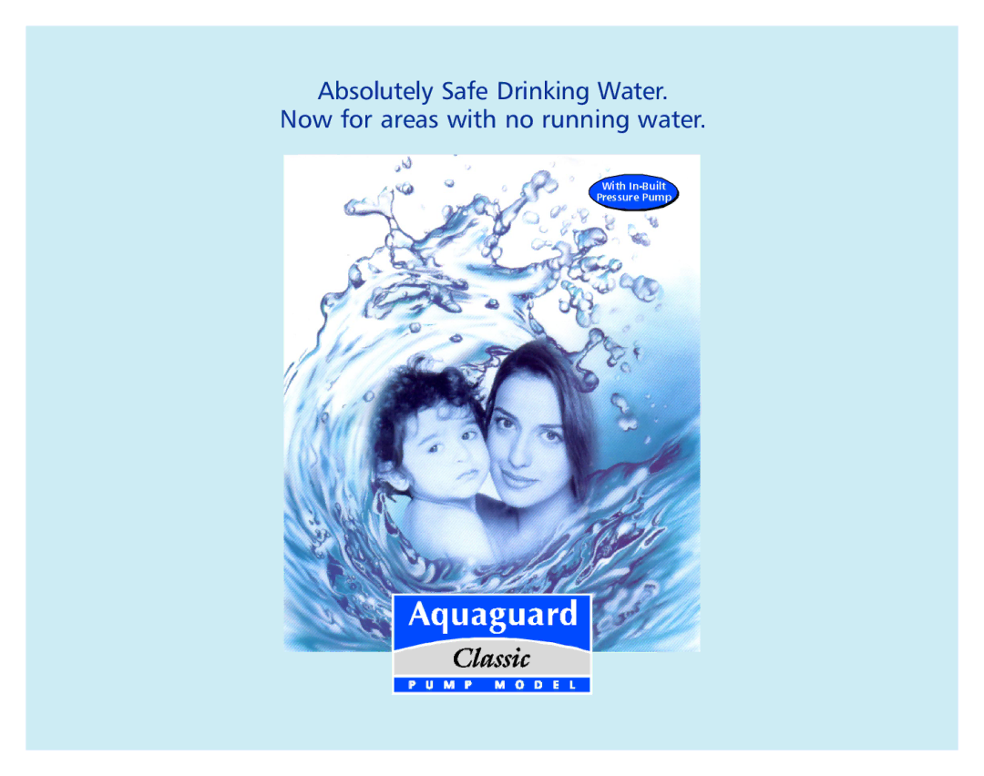 Eureka Aquaguard manual With In-Built Pressure Pump 