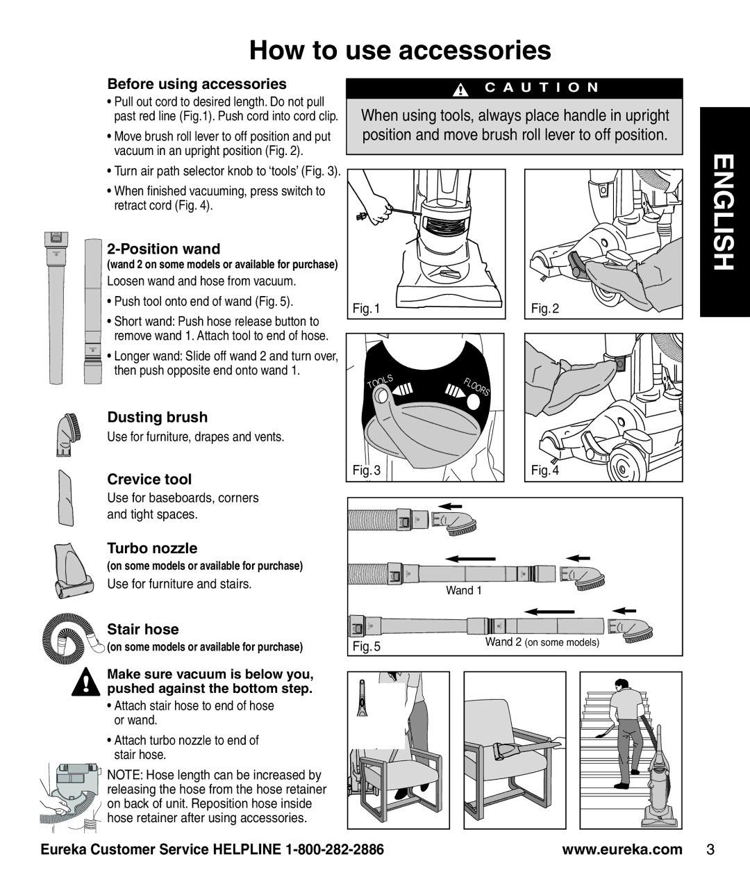 Eureka AS1001A manual How to use accessories 