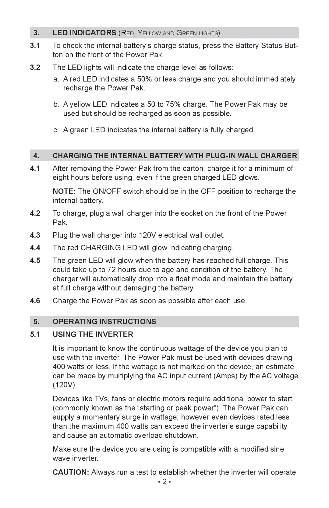 Eureka JO-1800 owner manual Operating instructions Using the inverter 